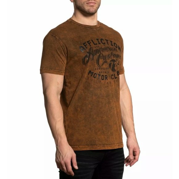 AFFLICTION Men's T-Shirt S/S BROOKLYN Tee Black La - Picture 9 of 10